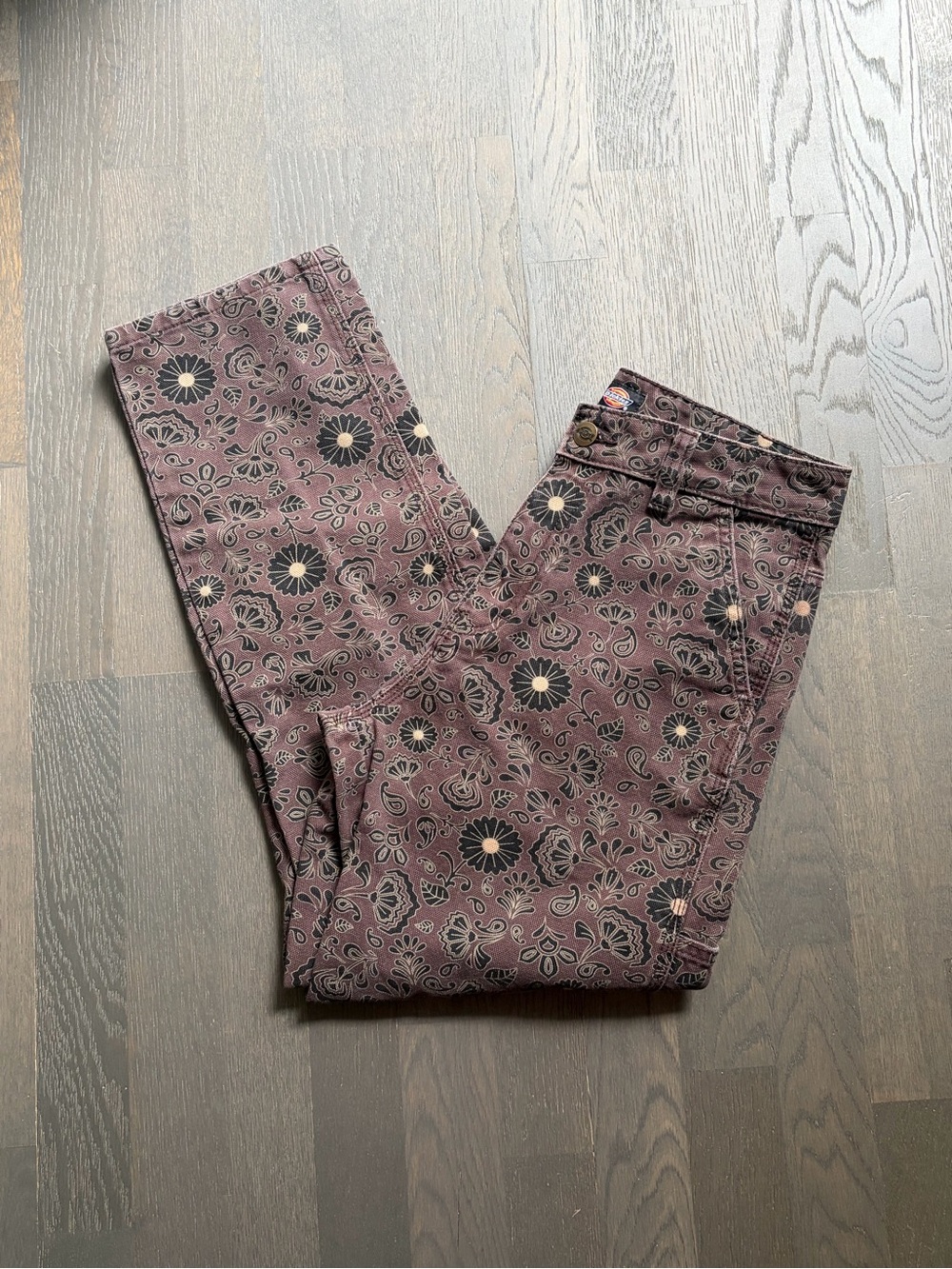 Dickies floral brown and tan carpenter painter utility jeans
